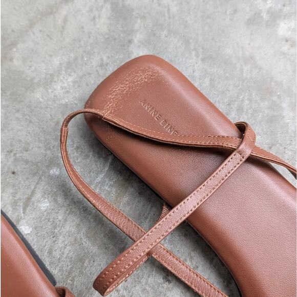 Anine Bing Hilda Sandals Womens EU 39/ US 9 Brown Leather Slip On Slingback Flat - Picture 4 of 8